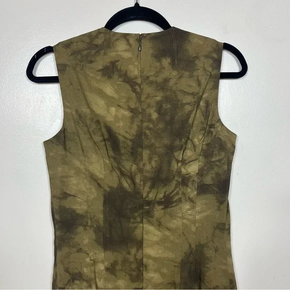 Michael Kors Collection Sheath Dress Size 10 Midi Length Sleeveless Olive Italy - Picture 7 of 12